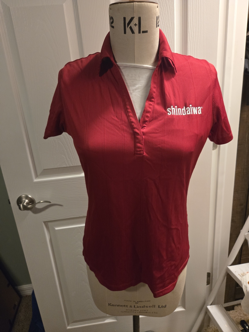 Port Authority Shindaiwa Red Short Sleeve Button Down Polo Top